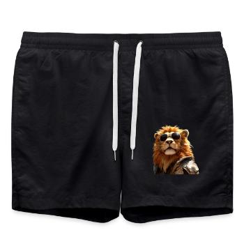 Lion with Sunglasses Dad Lions Love Wild Lion - Swim Trunks - black - Front - AI Model Male 185 light (185cm)