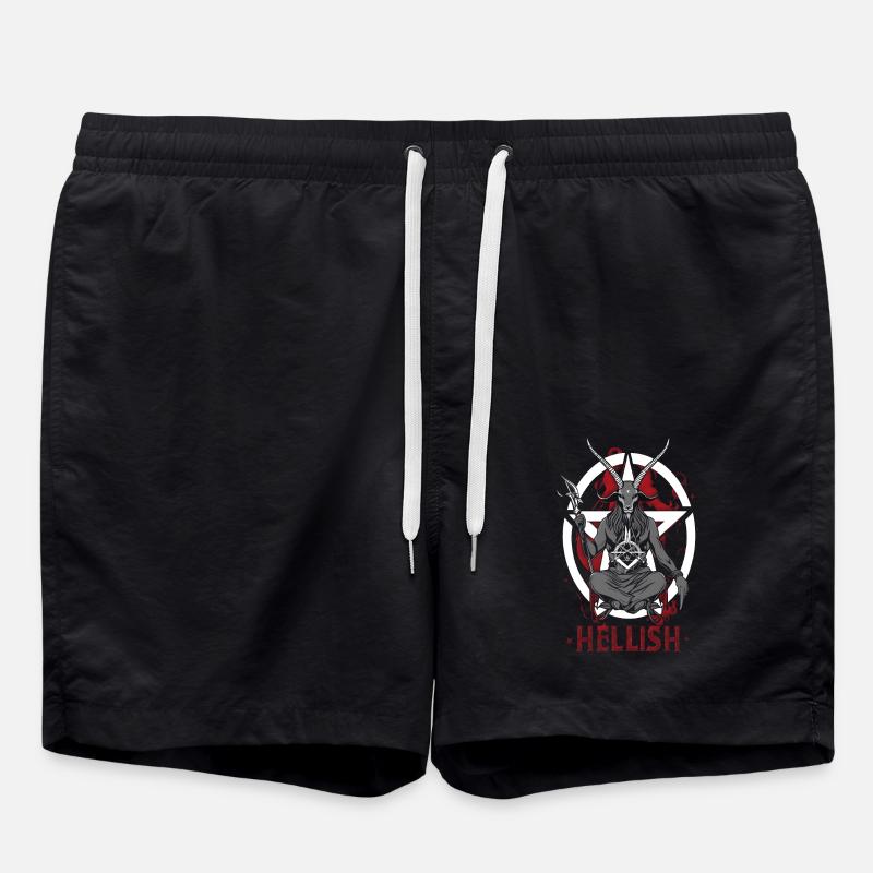 L'enfer Satan Baphomet - Short de bain - noir