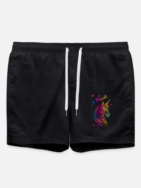 Unicorn Mandala Be Magical - Swim Trunks - black