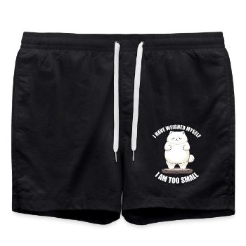 Hab mich gewogen bin zu klein Katze - Badeshorts - Schwarz - Vorne - AI Model Male 185 light (185cm)