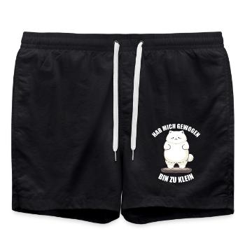 Hab mich gewogen bin zu klein Katze - Badeshorts - Schwarz - Vorne - AI Model Male 185 light (185cm)