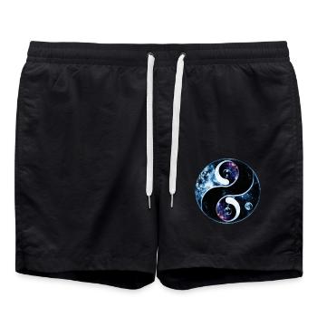 Yin Yang - Short de bain - noir - Devant - AI Model Male 185 light (185cm)