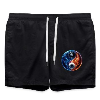 Yin Yang Water Fire - Swim Trunks - black - Front - AI Model Male 185 light (185cm)