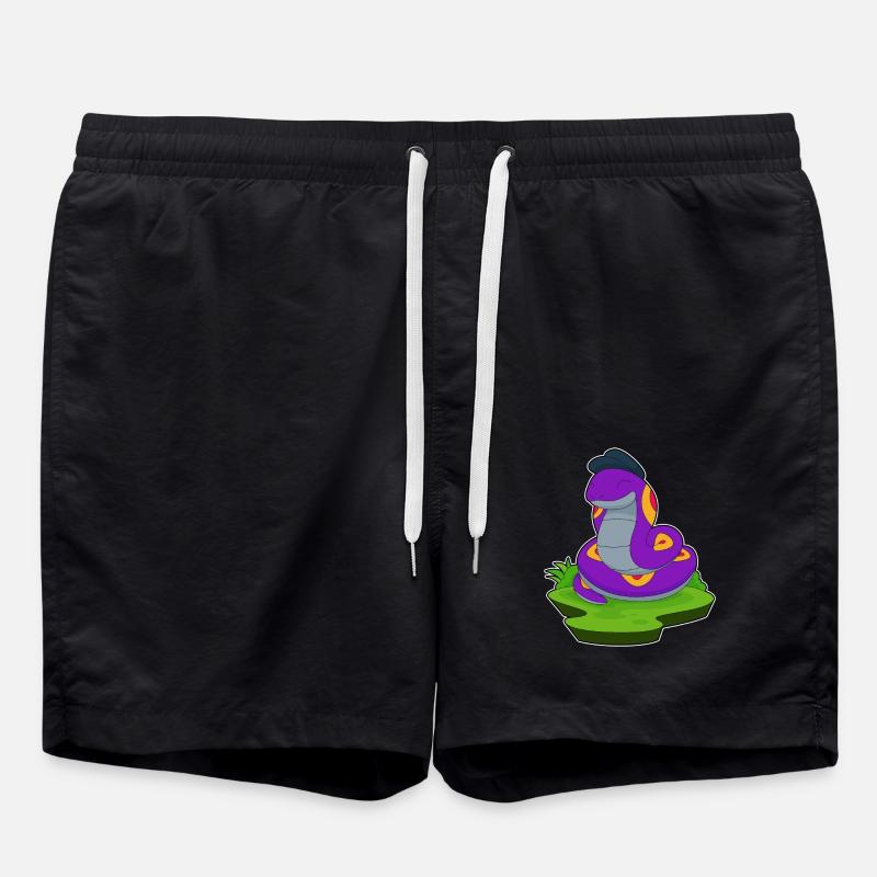 Snake Hat - Swim Trunks - black