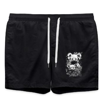 Bébés koalas mignons et adorables - Short de bain - noir - Devant - AI Model Male 185 light (185cm)