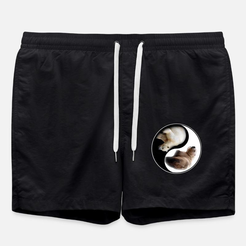 Yin Yang Bär - Badeshorts - Schwarz