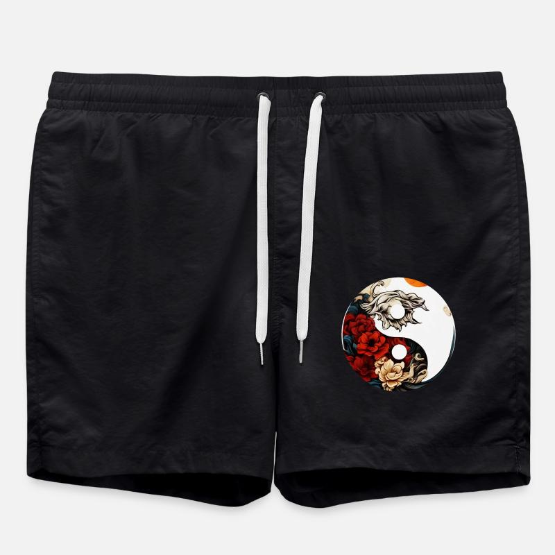 Fleur Yin Yang - Short de bain - noir