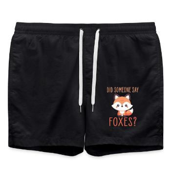 Charming Kawaii Fox Design for Wildlife - Swim Trunks - black - Front - AI Model Male 185 light (185cm)