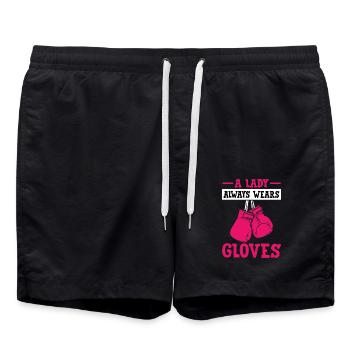 Une dame porte toujours des gants - Short de bain - noir - Devant - AI Model Male 185 light (185cm)