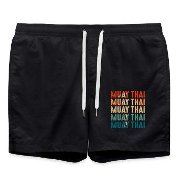 Muay Thaï - Short de bain - noir - Devant - AI Model Male 185 light (185cm)