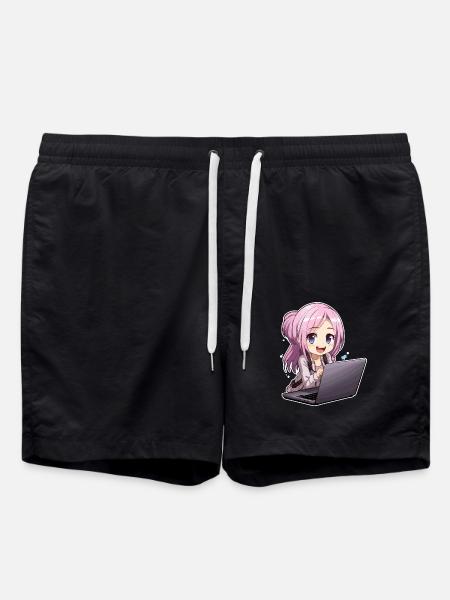Kawaii Girl Anime and Gaming Anime Lover - Badeshorts - Schwarz