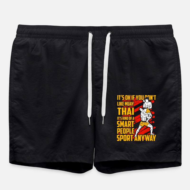 Muay Thai Funny Quote - Swim Trunks - black
