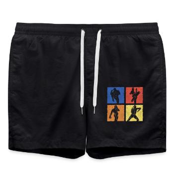 Muay Thai - Swim Trunks - black - Front - AI Model Male 185 light (185cm)