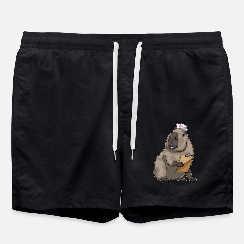 Capybara Nurse Notepad - Swim Trunks - black