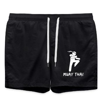 Muay Thaï - Short de bain - noir - Devant - AI Model Male 185 light (185cm)