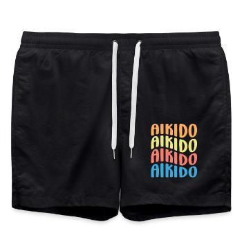 Aïkido - Short de bain - noir - Devant - AI Model Male 185 light (185cm)