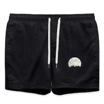Lune derrière la lumière du ciel des montagnes - Short de bain - noir - Devant - AI Model Male 185 light (185cm)