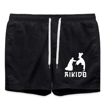 Aïkido - Short de bain - noir - Devant - AI Model Male 185 light (185cm)