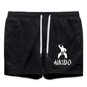 Aïkido - Short de bain - noir - Devant - AI Model Male 185 light (185cm)