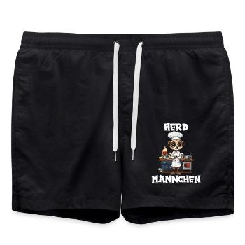 Erdmännchen kochen Koch Kochmütze Herdmännchen - Badeshorts - Schwarz - Vorne - AI Model Male 185 light (185cm)