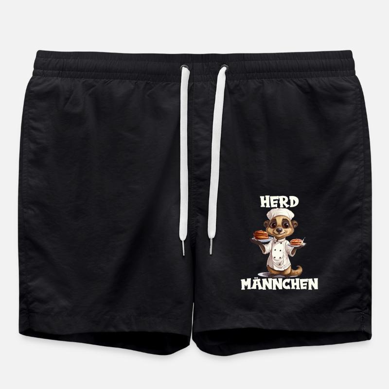 Erdmännchen kochen Koch Kochmütze Herdmännchen - Badeshorts - Schwarz