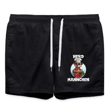 Erdmännchen kochen Koch Kochmütze Herdmännchen - Badeshorts - Schwarz - Vorne - AI Model Male 185 light (185cm)