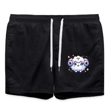 Aries Zodiac Sign Kawaii Character Birthdayd - Swim Trunks - black - Front - AI Model Male 185 light (185cm)