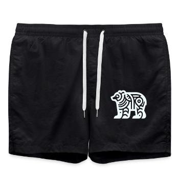 Bear Native American Zodiac - Swim Trunks - black - Front - AI Model Male 185 light (185cm)