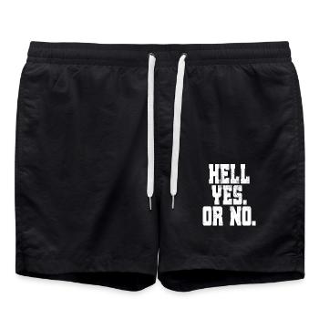 Hell Yes Or No Hustle Training Fitness Say No - Swim Trunks - black - Front - AI Model Male 185 light (185cm)