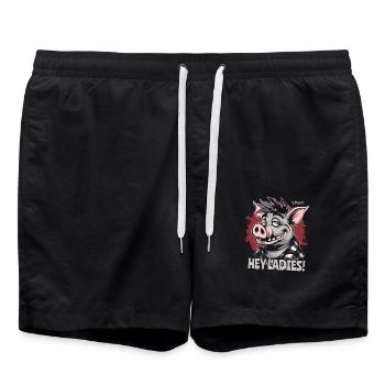 Salut mesdames ! Joli cochon - Short de bain - noir - Devant - AI Model Male 185 light (185cm)