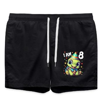 Ich bin 8 Schildkröten Schildkröte 8. Geburtstag - Badeshorts - Schwarz - Vorne - AI Model Male 185 light (185cm)