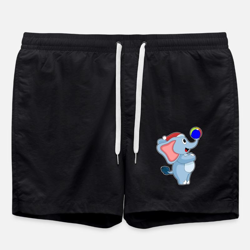 Football de Noël éléphant - Short de bain - noir