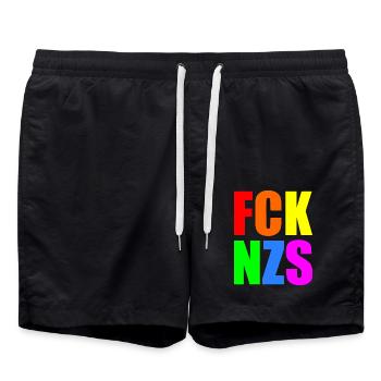 Fck nzs - Badeshorts - Schwarz - Vorne - AI Model Male 185 light (185cm)