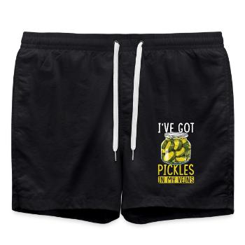 Gurken Liebhaber eingelegte Gurke Geschenk - Badeshorts - Schwarz - Vorne - AI Model Male 185 light (185cm)