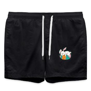 Easter Bunny on Easter Egg Spring - Swim Trunks - black - Front - AI Model Male 185 light (185cm)