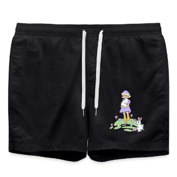 Pâques lapin enfants lapin oeufs de Pâques oeufs - Short de bain - noir - Devant - AI Model Male 185 light (185cm)