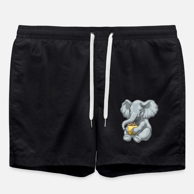 Elefant Erdnüsse - Badeshorts - Schwarz