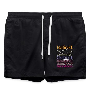 Retired school secretaries make the best grandmas - Badeshorts - Schwarz - Vorne - AI Model Male 185 light (185cm)