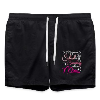 My favorite School secretary calls me mom - Swim Trunks - black - Front - AI Model Male 185 light (185cm)