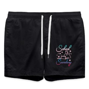 Girl School secretary - Badeshorts - Schwarz - Vorne - AI Model Male 185 light (185cm)