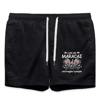 I like my maracas and maybe 3 people - Badeshorts - Schwarz - Vorne - AI Model Male 185 light (185cm)