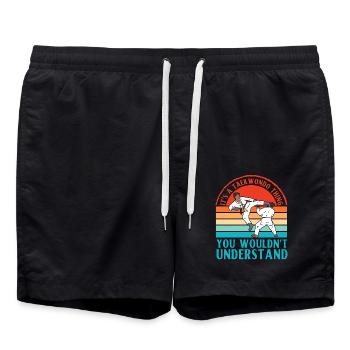 It's a Taekwondo thing you wouldn't understand - Swim Trunks - black - Front - AI Model Male 185 light (185cm)