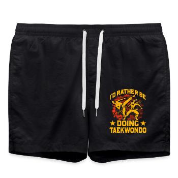 Ich würde lieber Taekwondo machen - Badeshorts - Schwarz - Vorne - AI Model Male 185 light (185cm)