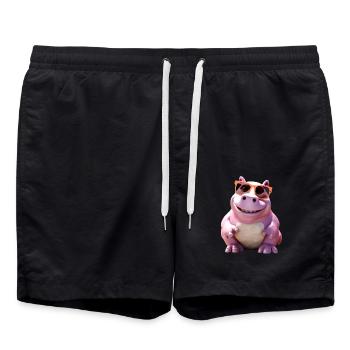 Hippopotamus Hippopotamus Hippopotamus Hippop - Swim Trunks - black - Front - AI Model Male 185 light (185cm)