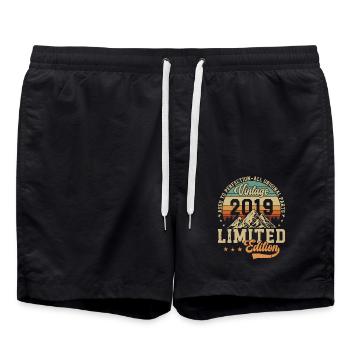 Original 2019 Vintage Vintage Retro Geburtstag - Badeshorts - Schwarz - Vorne - AI Model Male 185 light (185cm)