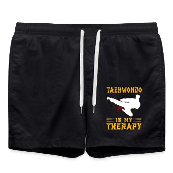 Taekwondo is my Therapy - Swim Trunks - black - Front - AI Model Male 185 light (185cm)
