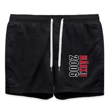 Limited Edition März 2006 - Geburtstag - Badeshorts - Schwarz - Vorne - AI Model Male 185 light (185cm)