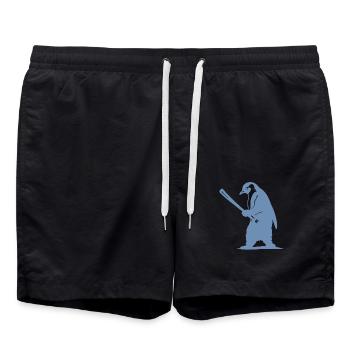 Silhouette de joueur de baseball pingouin - Short de bain - noir - Devant - AI Model Male 185 light (185cm)
