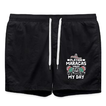 Playing maracas makes my day - Badeshorts - Schwarz - Vorne - AI Model Male 185 light (185cm)