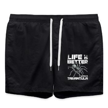 La vie est plus belle avec une tarentule - Short de bain - noir - Devant - AI Model Male 185 light (185cm)